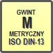 Piktogram - Norma gwintu: M - Gwint metryczny ISO DIN-13